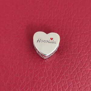 Pandora Honolulu Exclusive Travel Heart Charm Bead S925 Silver with box